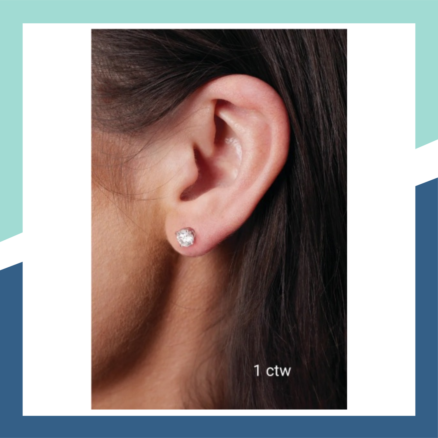Lab-Grown Diamond Cocktail-Style Stud Earrings 14K White 1 CTW